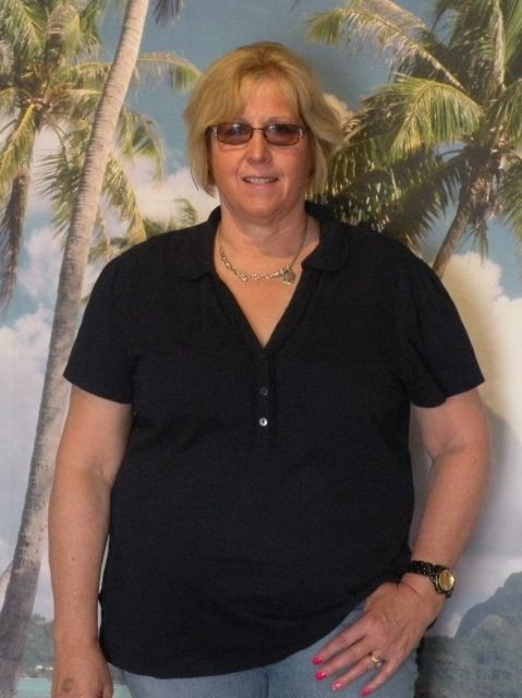 Cathy before losing 75 pounds